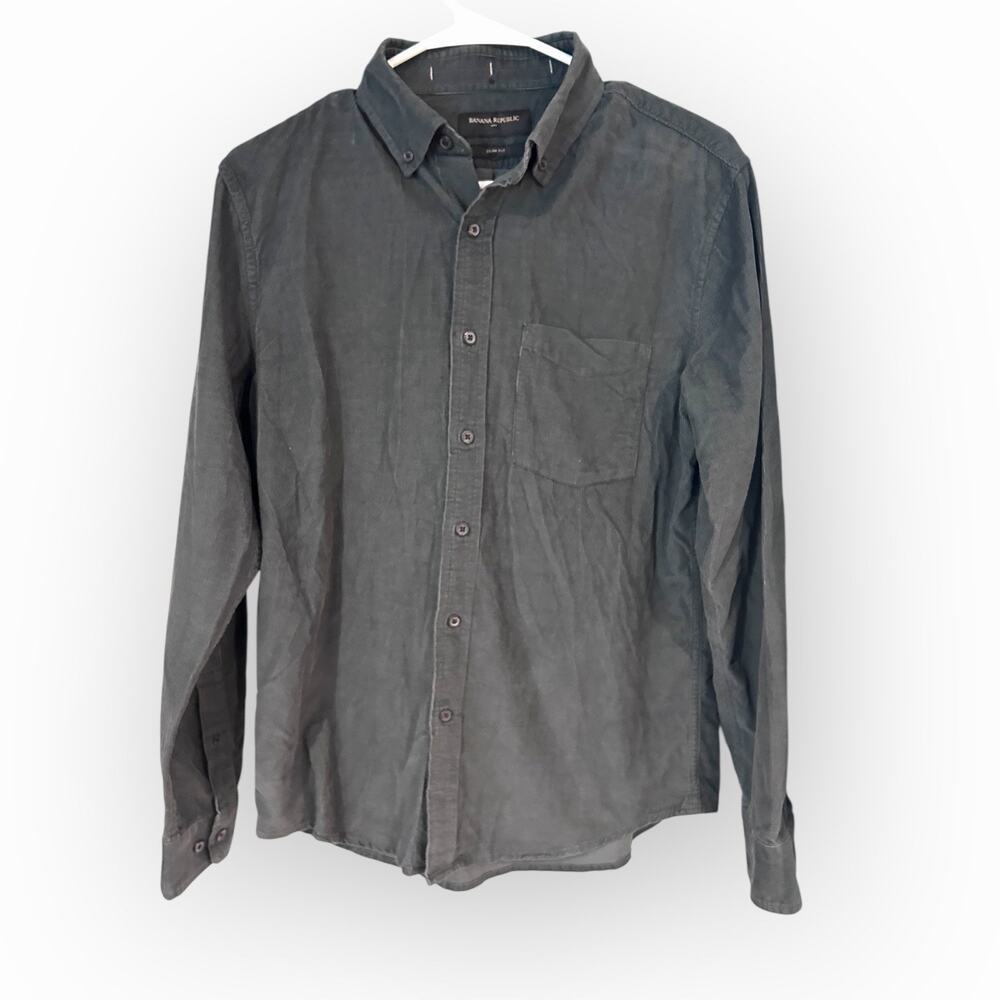 Men's Banana‎ Republic Fine Wale Corduroy Shirt in Grey Size S